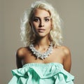 Young beautiful woman. Blond girl.dress and accessories Royalty Free Stock Photo