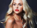 Young beautiful woman.Sexy Blond girl.jewelry Royalty Free Stock Photo