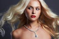 Young beautiful woman.Sexy Blond girl.jewelry Royalty Free Stock Photo