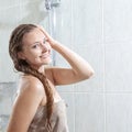 Young beautiful woman after shower Royalty Free Stock Photo