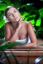 young beautiful woman in spa environment. Royalty Free Stock Photo