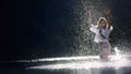 Young beautiful woman splashing water on summer vacation holiday relaxing Royalty Free Stock Photo