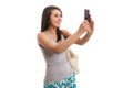 Young beautiful woman taking selfie Royalty Free Stock Photo