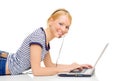 Young beautiful woman using laptop Royalty Free Stock Photo