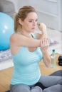 young beautiful woman on yoga class