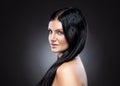 Young beauty with long dark hair Royalty Free Stock Photo