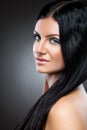 Young beauty with long dark hair Royalty Free Stock Photo