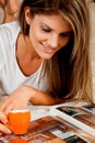 Young beauty woman with a cup of coffee Royalty Free Stock Photo