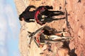 Young Bedouin riding donkey
