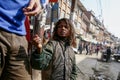 Young beggar on the streets of Kathmandu