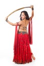 Young belly dancer with sword Royalty Free Stock Photo