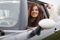 Young beuatiful woman driving a car Royalty Free Stock Photo