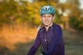 Young bicyclist in helmet Royalty Free Stock Photo