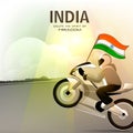 Young biker for Indian Republic Day celebration.