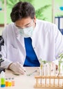 Young biotechnology scientist chemist working in lab Royalty Free Stock Photo