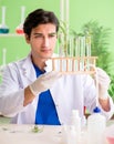 Young biotechnology scientist chemist working in lab Royalty Free Stock Photo