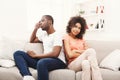 Young black couple quarreling at home Royalty Free Stock Photo