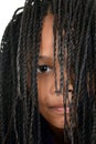 Young black girl with Cornrows over face Royalty Free Stock Photo