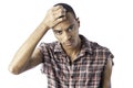 Young black male with headache Royalty Free Stock Photo