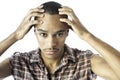 Young black male with headache Royalty Free Stock Photo