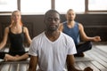 Young black man and group of people in Easy Seat Royalty Free Stock Photo