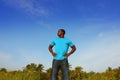 Young Black Man Standing Tall Royalty Free Stock Photo
