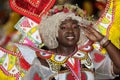 Young black woman dressed in Cupid costume at Junkanoo