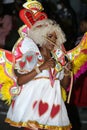 Young black woman dressed in Cupid costume at Junkanoo