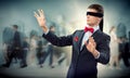 Young blindfolded man Royalty Free Stock Photo