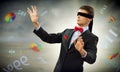 Young blindfolded man Royalty Free Stock Photo