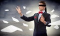 Young blindfolded man Royalty Free Stock Photo