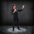 Young blindfolded man Royalty Free Stock Photo