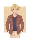 Young blond boy hentai style character Royalty Free Stock Photo