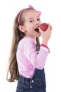 Young Blond Girl Eating Apple Royalty Free Stock Photo