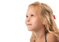 Young blond girl looking up Royalty Free Stock Photo