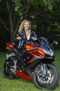Funny motocyclist Royalty Free Stock Photo