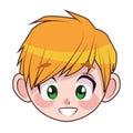 young blond teenager boy kid head character