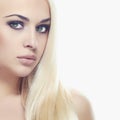 Young blond woman.Beautiful Girl.close-up fashion portrait Royalty Free Stock Photo