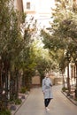 Young blond woman with sunglases on the street Royalty Free Stock Photo