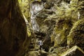 Young Blonde Backpacker With The Camera Climbing