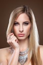 Young blonde beauty with straight hair Royalty Free Stock Photo