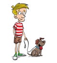 Young man with his pet dog Royalty Free Stock Photo