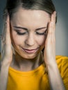 Woman having head ache Royalty Free Stock Photo