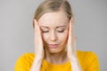 Woman having head ache Royalty Free Stock Photo