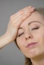 Woman having head ache Royalty Free Stock Photo