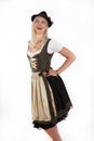 Young blonde woman in traditional bavarian costume Royalty Free Stock Photo