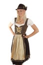 Young blonde woman in traditional bavarian costume Royalty Free Stock Photo