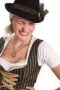 Young blonde woman in traditional bavarian costume Royalty Free Stock Photo