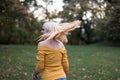 Young blonde woman turning around Royalty Free Stock Photo