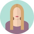 Young blondy woman flat icon. Modern design